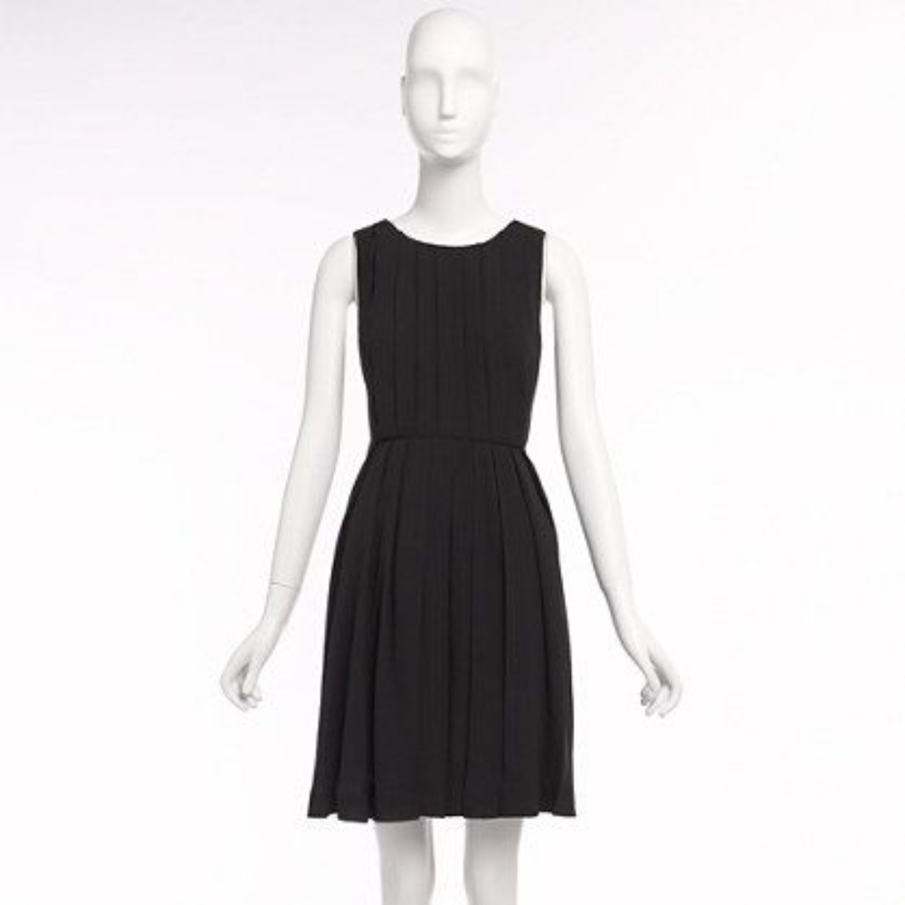 NWT J. Crew Black Pleated Shift Dress - size 12